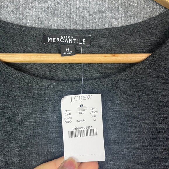 NEW J. Crew Mercantile Women's M Gray Layered Folderover Sleeve Tunic Sweater - Picture 9 of 9